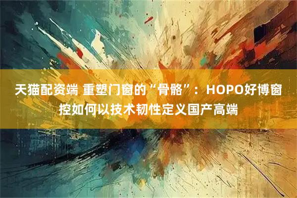 天猫配资端 重塑门窗的“骨骼”:HOPO好博窗控如何以技术韧性定义国产高端